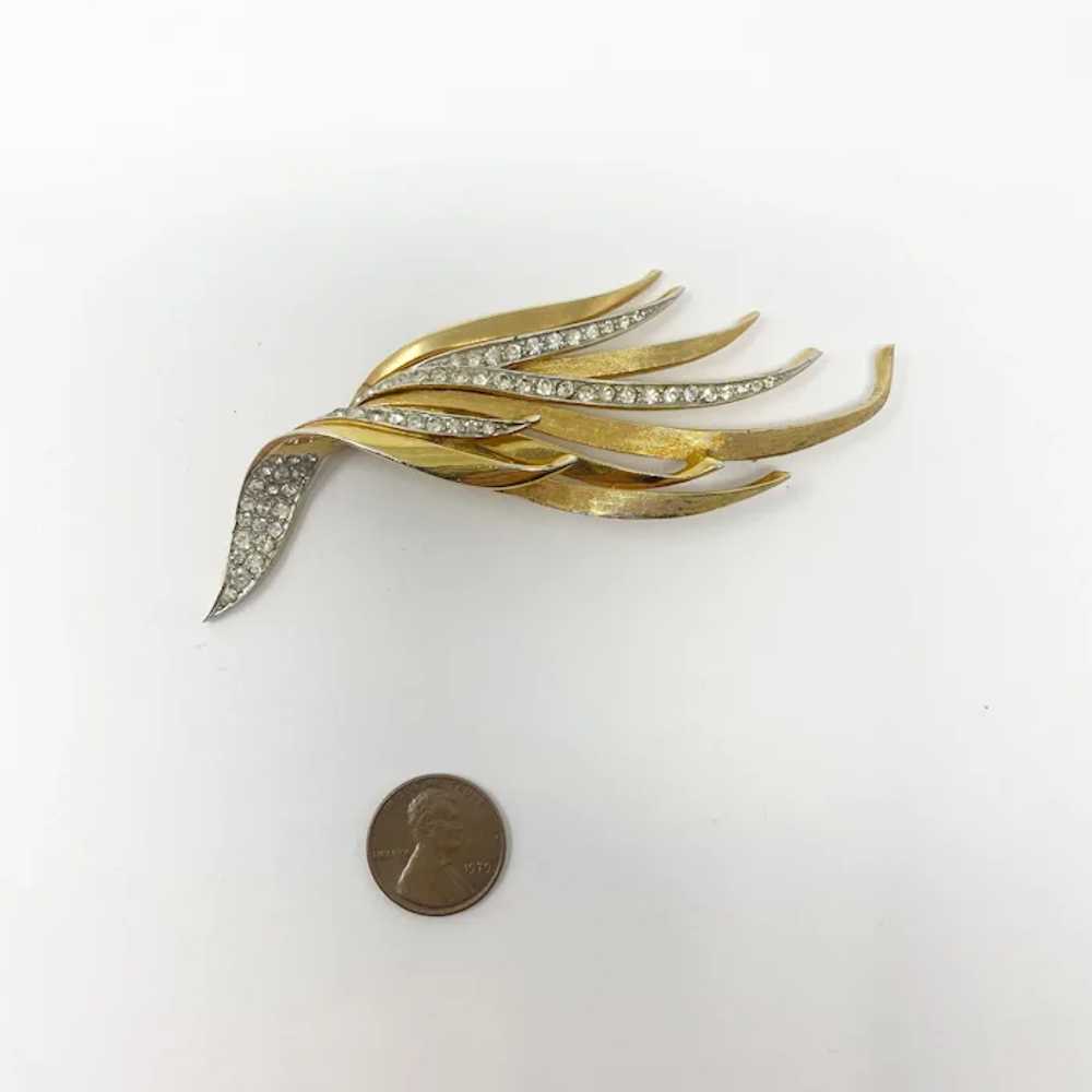 470 Vintage Marcel Boucher gold plated metal, pav… - image 3