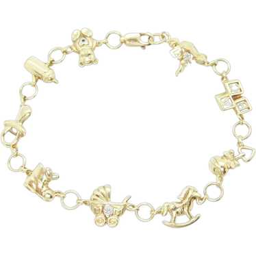 Baby Theme Bracelet with Diamond Accents 10k Yello