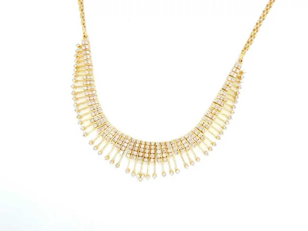 6.20 ctw Diamond Bib Necklace 18k and 21k Yellow … - image 3