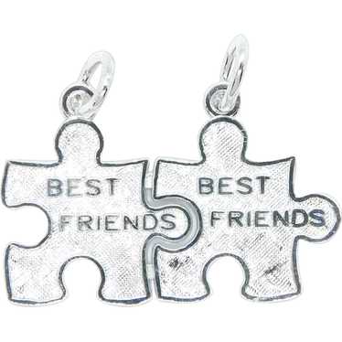 Best Friends Puzzle Pieces Charm Sterling Silver