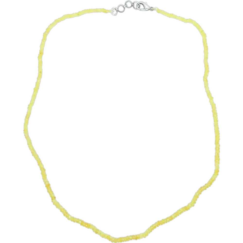 Yellow Sapphire Beaded Necklace 17 1/4" - 18" - image 1