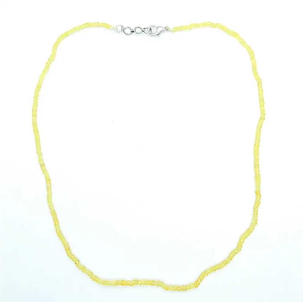 Yellow Sapphire Beaded Necklace 17 1/4" - 18" - image 2