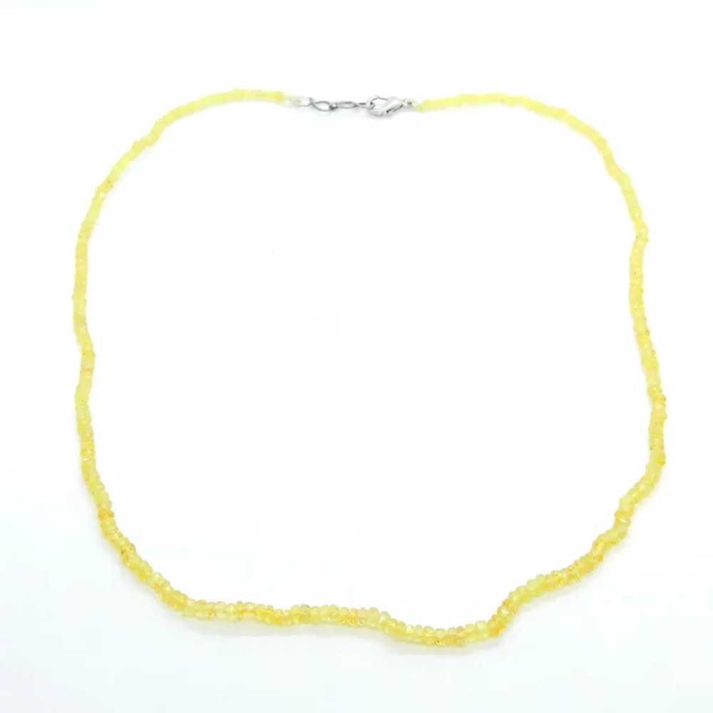 Yellow Sapphire Beaded Necklace 17 1/4" - 18" - image 3