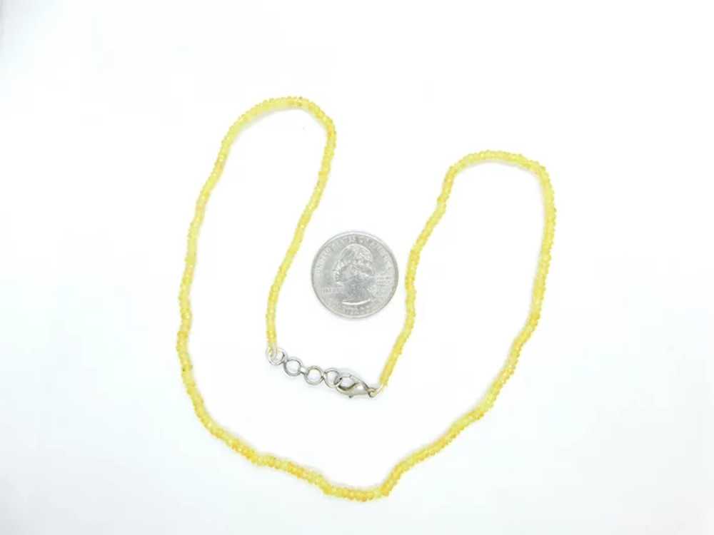 Yellow Sapphire Beaded Necklace 17 1/4" - 18" - image 4