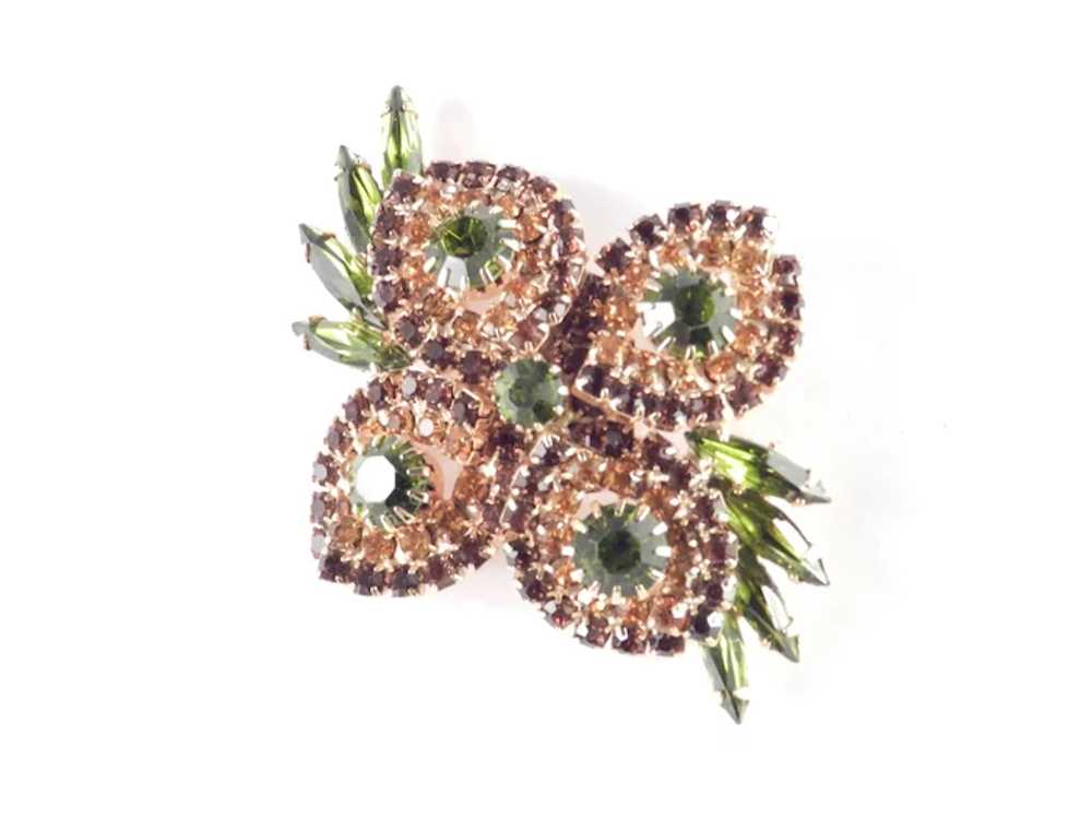 Juliana D & E DeLizza Elster Domed Rhinestone Lea… - image 3