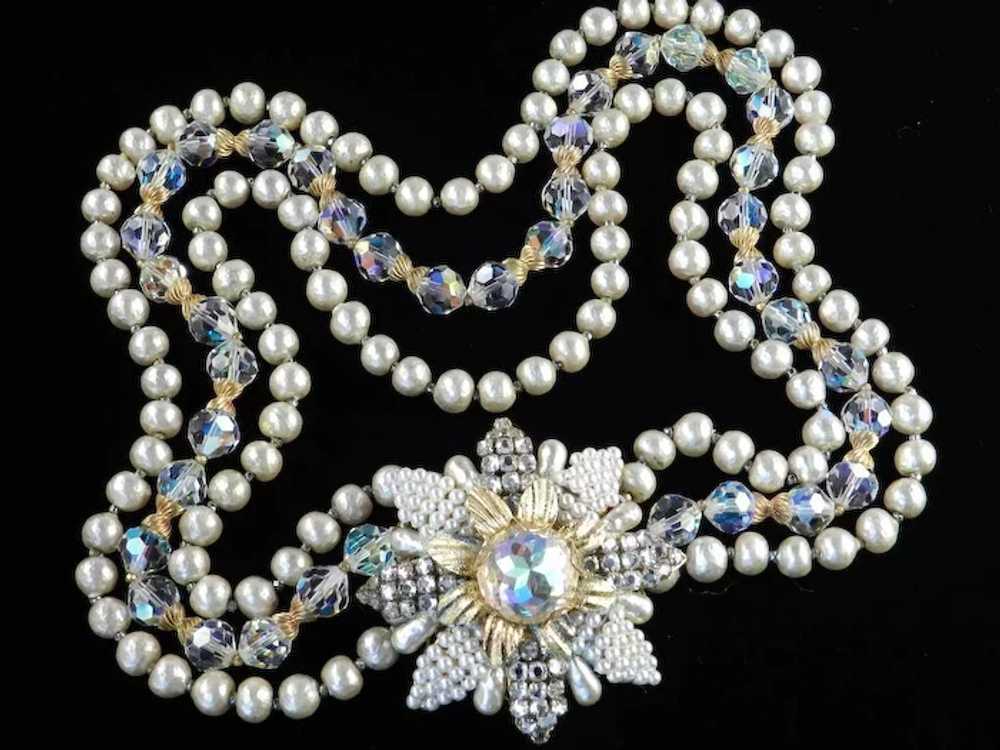 Baroque Glass Faux Pearl Rhinestone Crystal Bead … - image 1