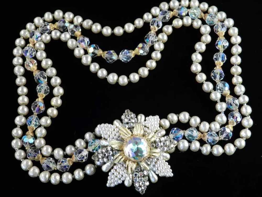 Baroque Glass Faux Pearl Rhinestone Crystal Bead … - image 4