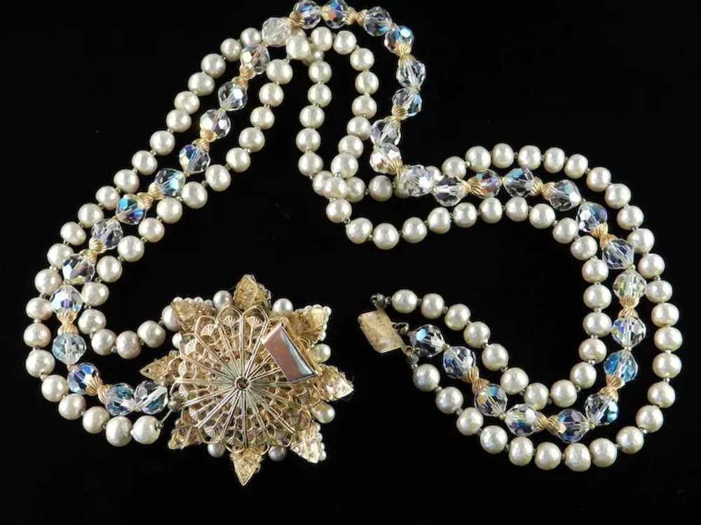 Baroque Glass Faux Pearl Rhinestone Crystal Bead … - image 8