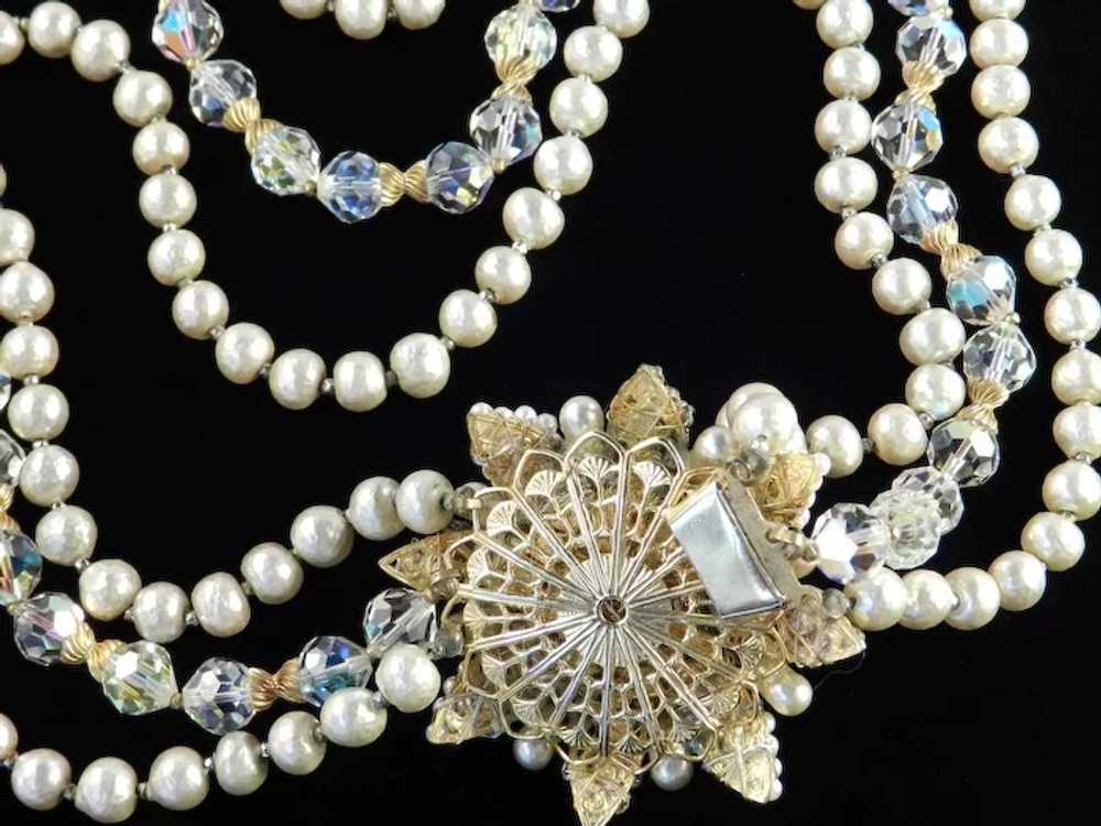 Baroque Glass Faux Pearl Rhinestone Crystal Bead … - image 9