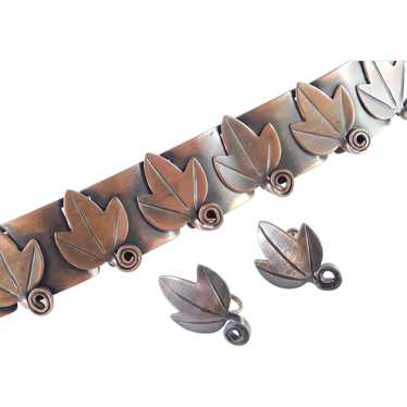 Rebajes Copper Leaf Scroll Bracelet Earrings Demi… - image 1