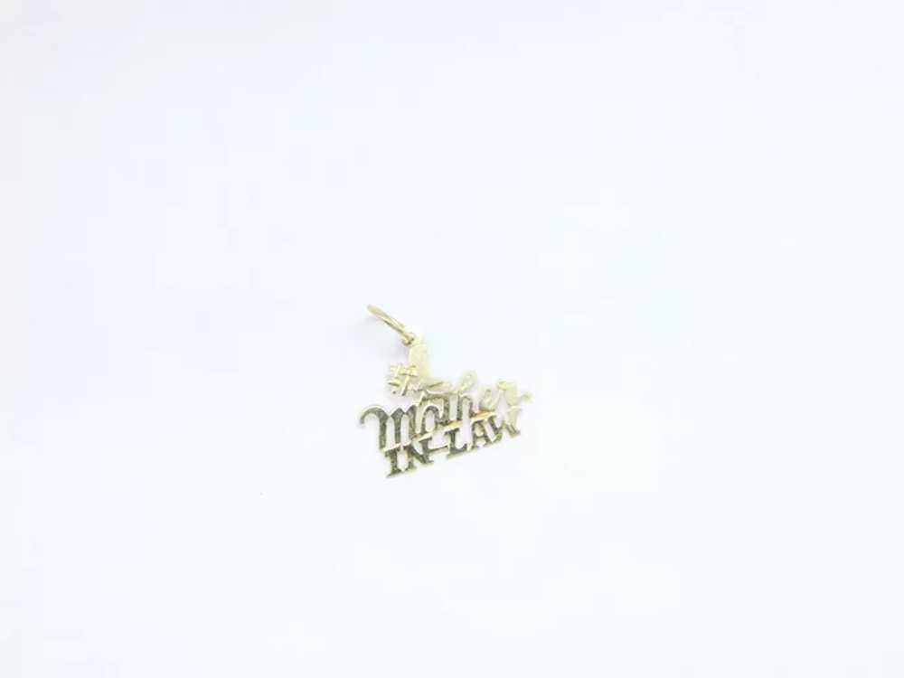 "#1 Mother-In-Law" Charm 14k Yellow Gold - image 2