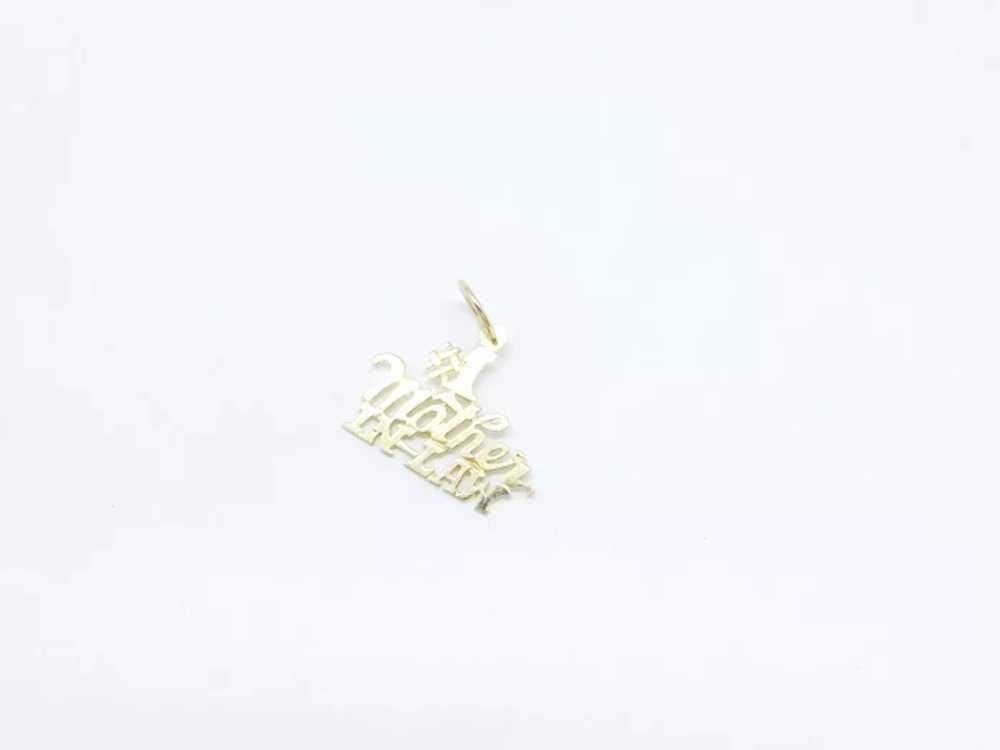 "#1 Mother-In-Law" Charm 14k Yellow Gold - image 3