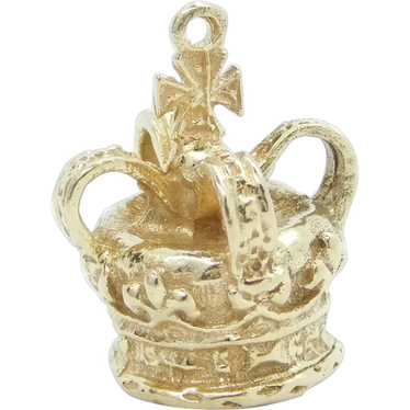 Ornate Crown Charm 10k Yellow Gold