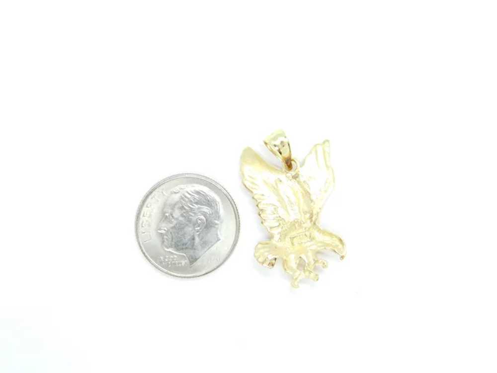 Flying Hawk / Eagle Charm Pendant 14k Yellow Gold - image 4