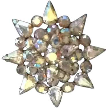 VIntage Weiss Aurora Borealis "Snowflake" Brooch - image 1