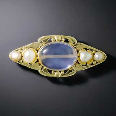 Arts and Crafts Moonstone and Pearl Brooch - image 1