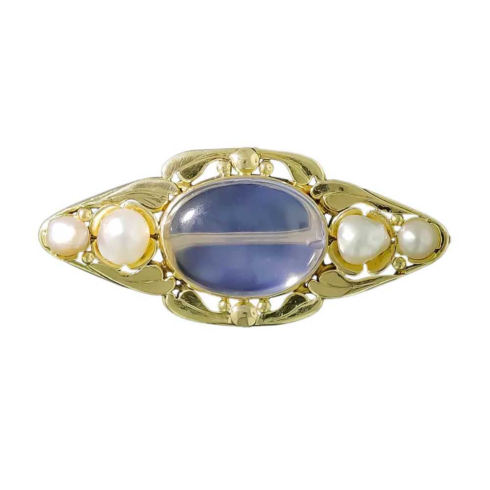 Arts and Crafts Moonstone and Pearl Brooch - image 3