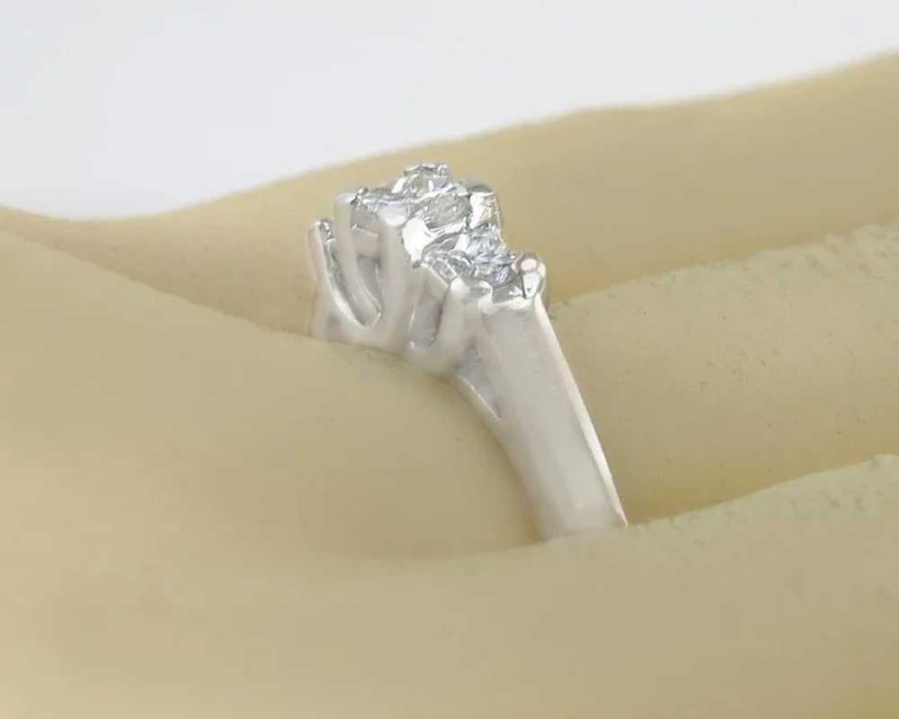 Estate .50ct Princess Cut Genuine Diamond Platinu… - image 4