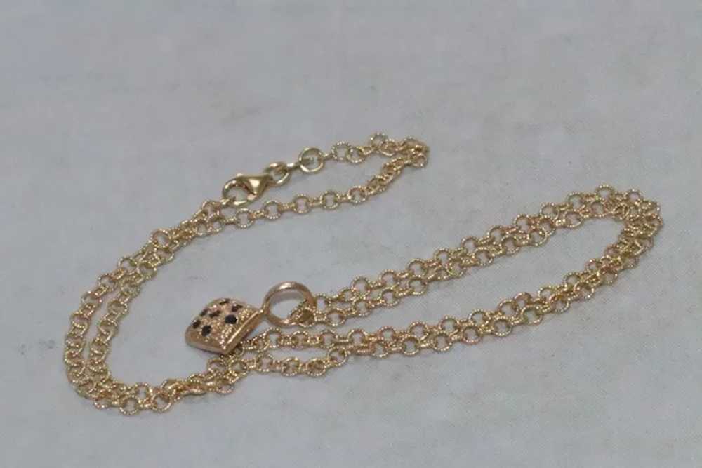 14 KT Gold Sapphire Stone Italian Necklace - image 2