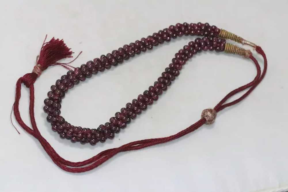 Vintage Garnet Stone Beaded Necklace - image 2