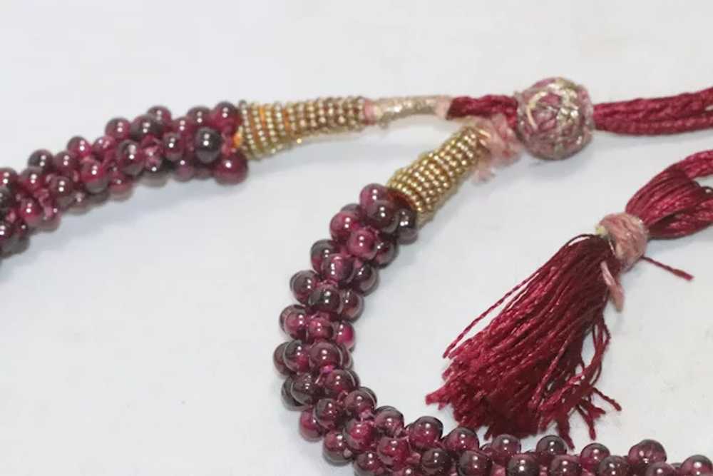 Vintage Garnet Stone Beaded Necklace - image 3