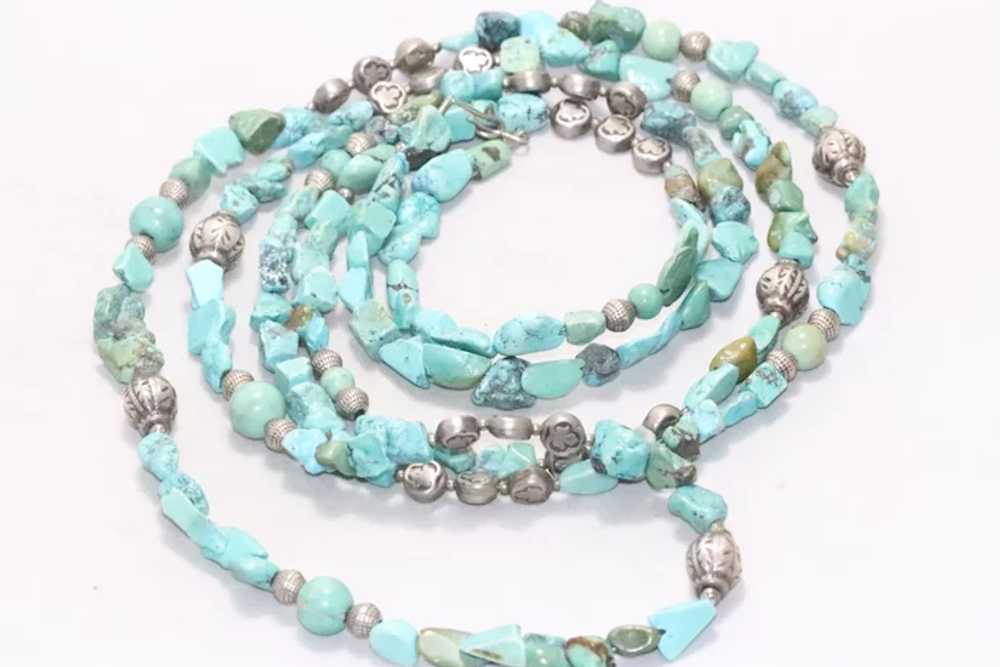Vintage Turquoise Paste Necklace - image 3