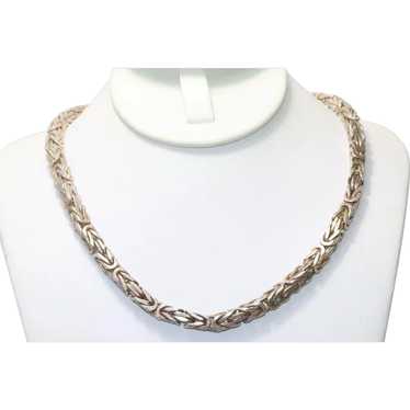 Sterling Silver Byzantine Link Chain - image 1