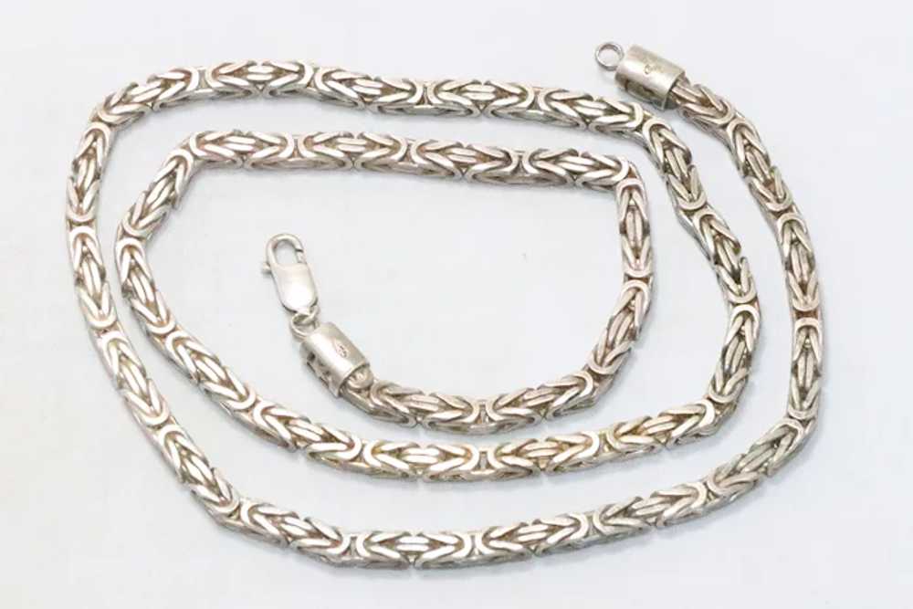 Sterling Silver Byzantine Link Chain - image 2
