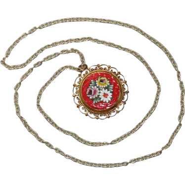 Vintage Mosaic Costume Necklace
