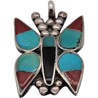 Southwestern turquoise onyx and agate butterfly - image 1