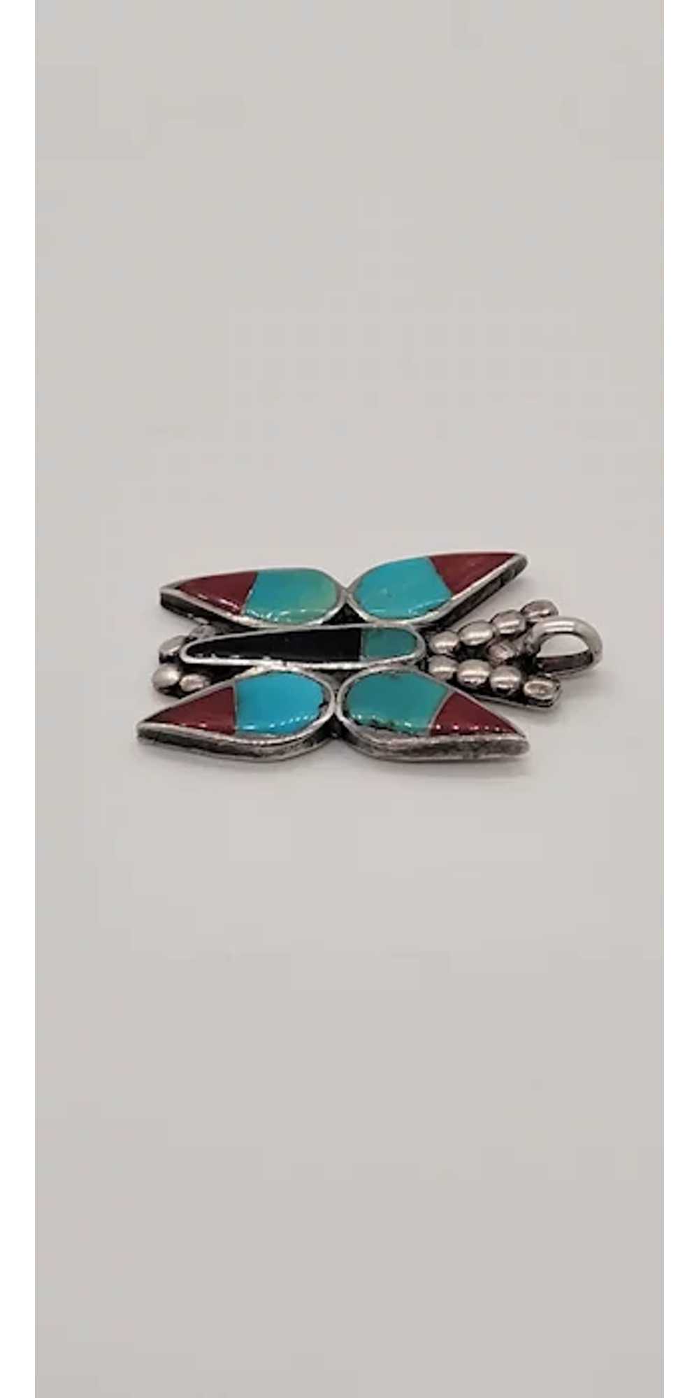 Southwestern turquoise onyx and agate butterfly - image 5