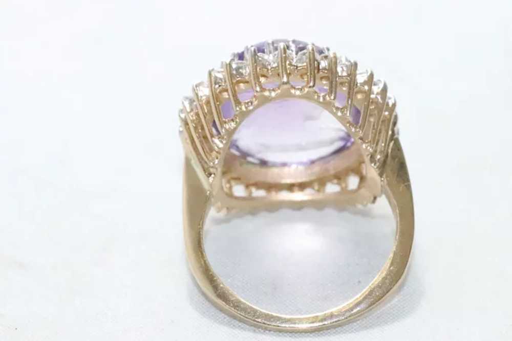 14KT Yellow Gold Cabochon Amethyst Cameo .56 CT D… - image 3