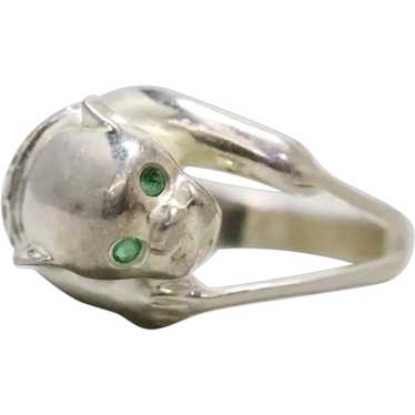 Vintage Sterling Silver Panther Ring
