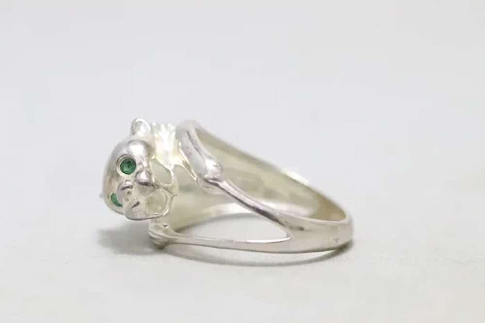 Vintage Sterling Silver Panther Ring - image 2