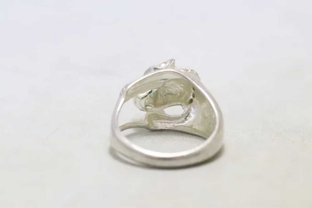 Vintage Sterling Silver Panther Ring - image 4