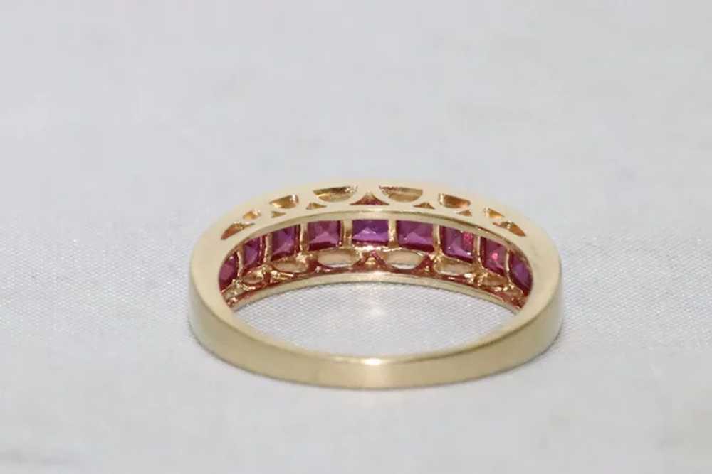 Vintage 14K Gold 1.5CT Synthetic Ruby Ring - image 4