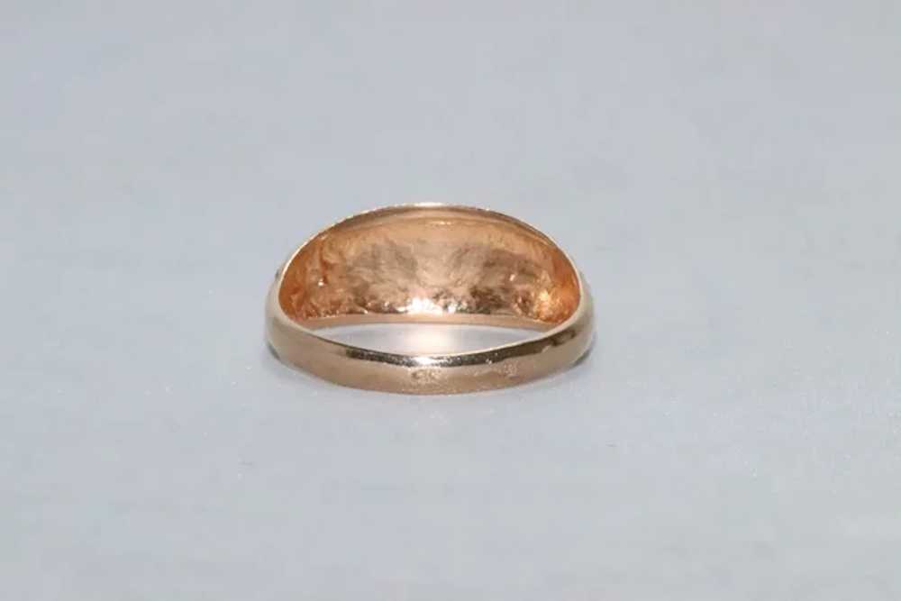 14 KT Russian Two Tone Gold Diamond Cuts Ring - image 3