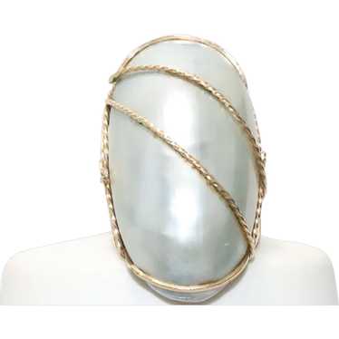 Vintage Costume Shell Ring - image 1