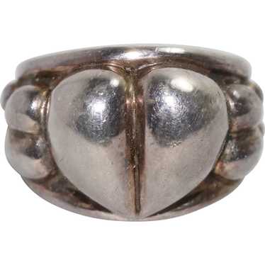 Sterling Silver Heart Kieselstein Cord Ring - image 1