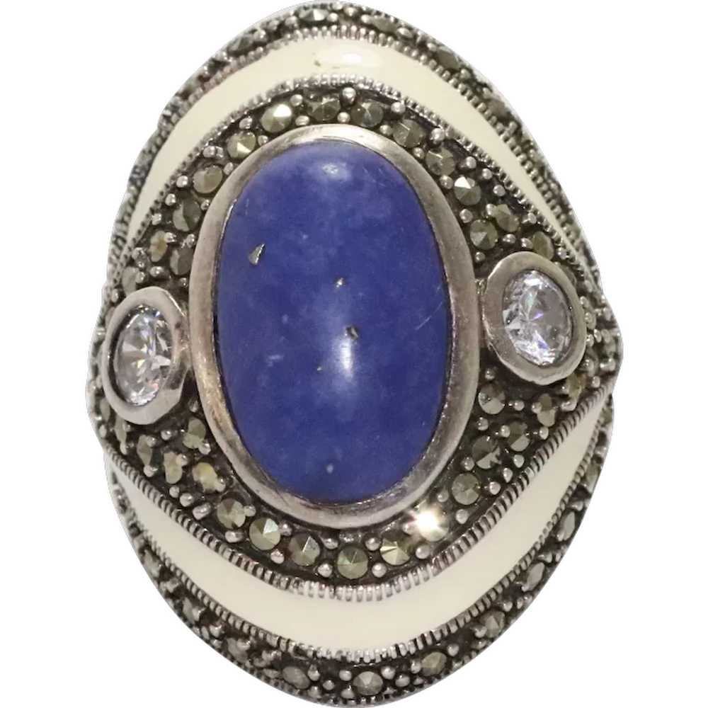 Sterling Silver Blue Lapis Ring - image 1