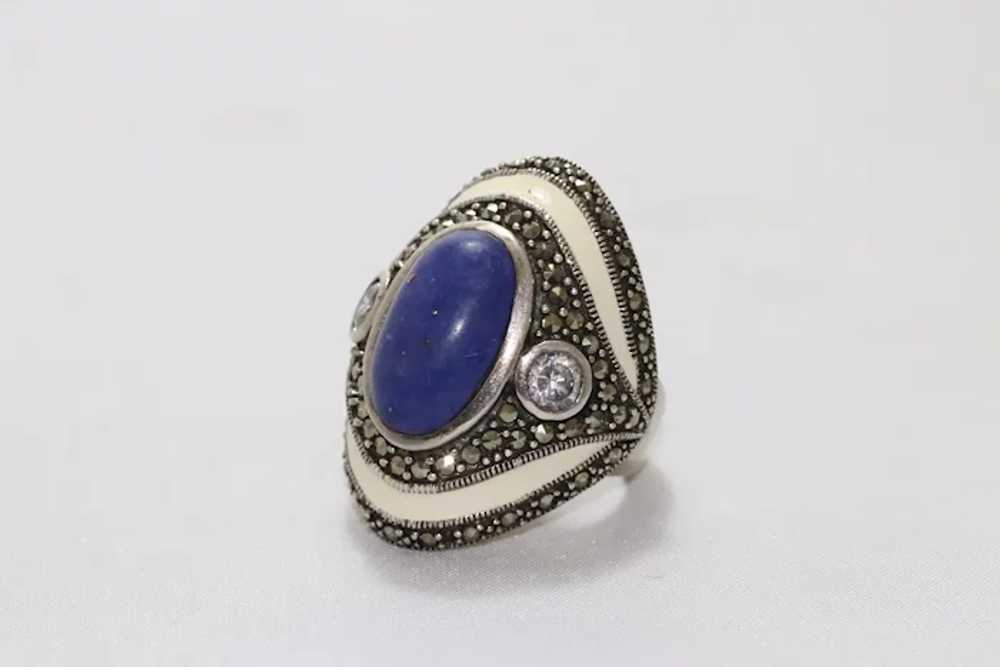 Sterling Silver Blue Lapis Ring - image 2
