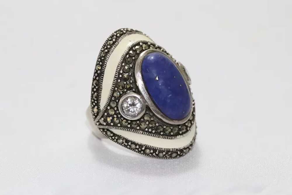 Sterling Silver Blue Lapis Ring - image 3
