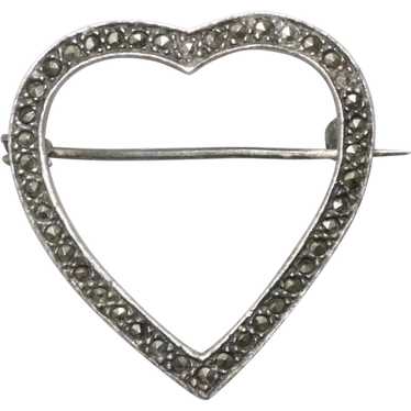 Vtg.Sterling silver gold factory vermil Genuine pearls heart pin