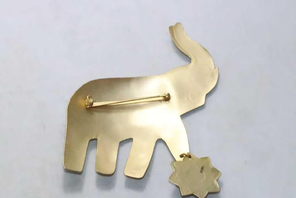 Vintage Costume Gold Tone Elephant Pin - image 2