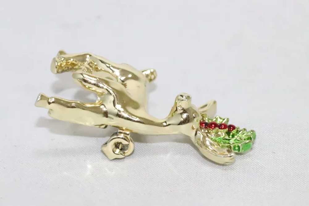 Vintage Gerry's Christmas Mistletoe Reindeer Broo… - image 3