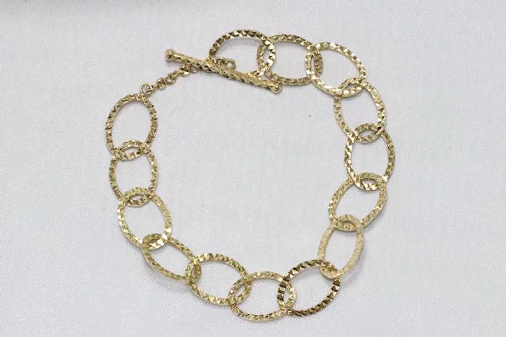 14 KT Yellow Gold Diamond Cut Bracelet - image 3