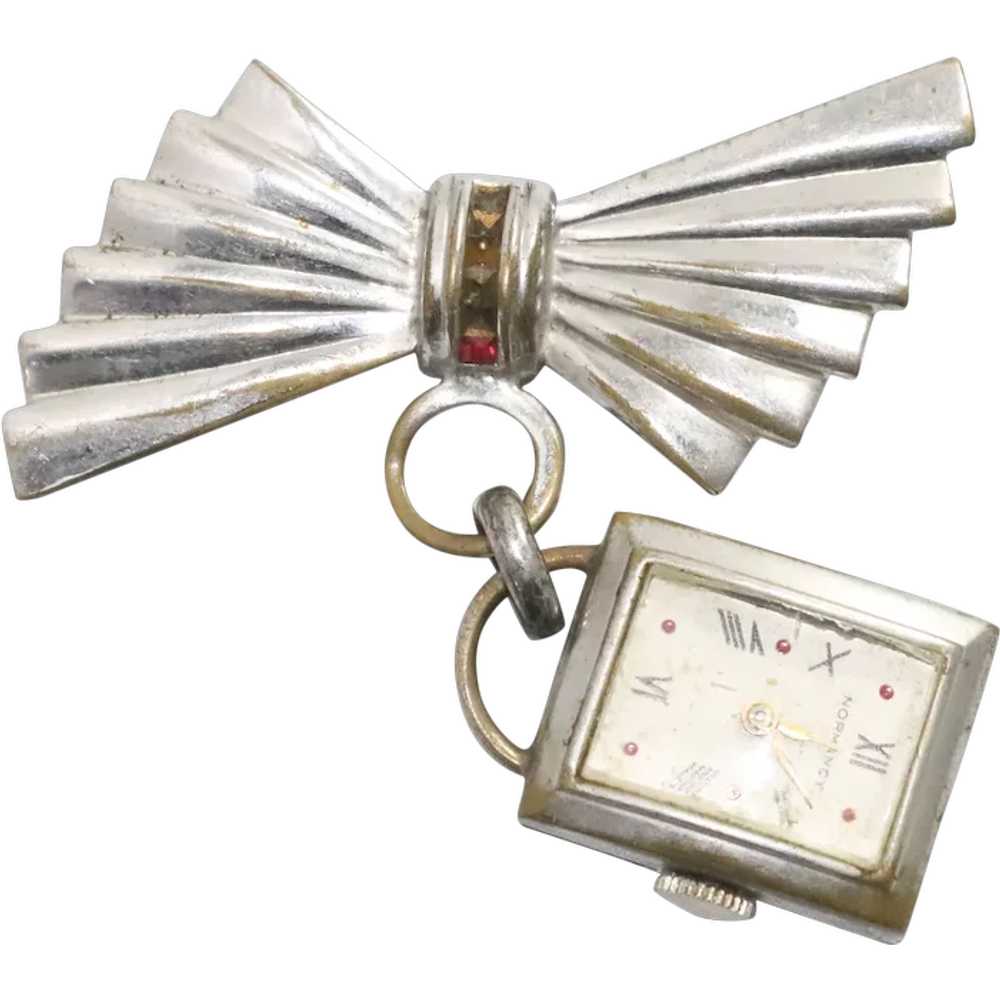 Vintage Clock Brooch - image 1