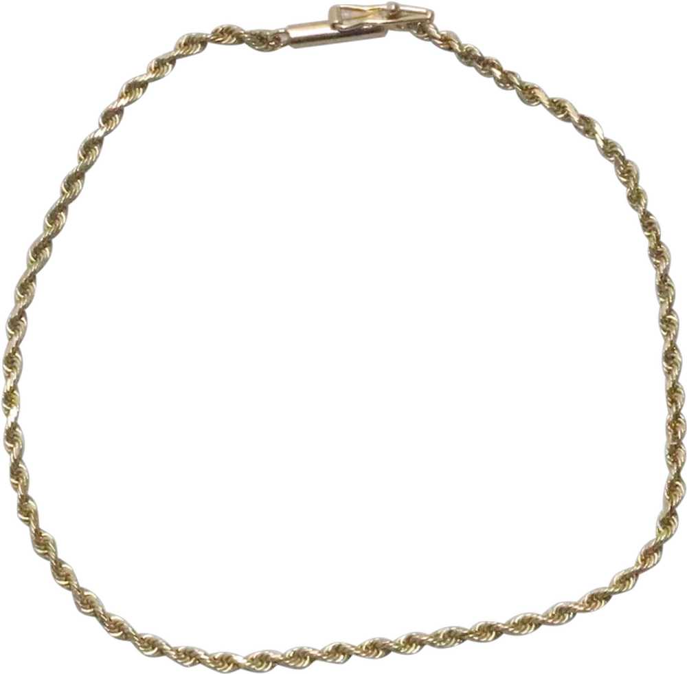 14KT Yellow Gold Rope Bracelet - image 1