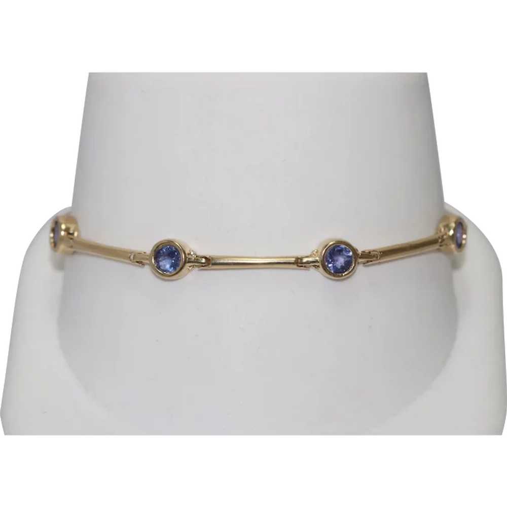 14KT Yellow Gold Tanzanite Bracelet - image 1