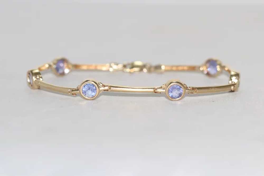 14KT Yellow Gold Tanzanite Bracelet - image 2